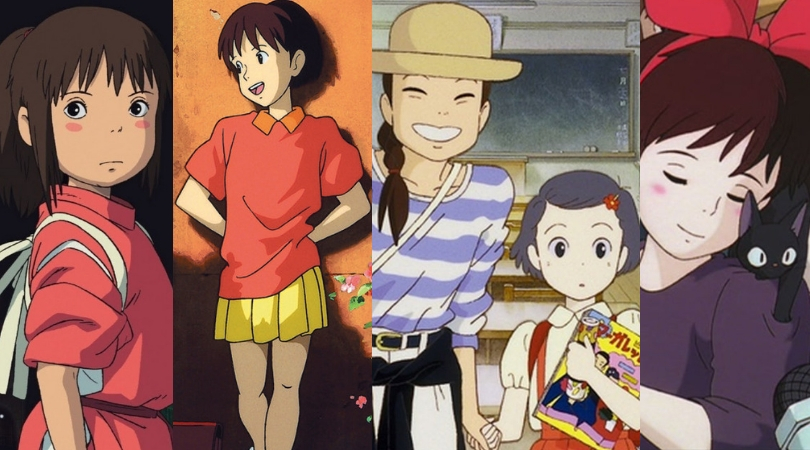 As personagens femininas da Ghibli: Chihiro, Taeko, Kiki e Shizuku