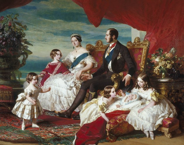 Retrato da Rainha Vitória e família.