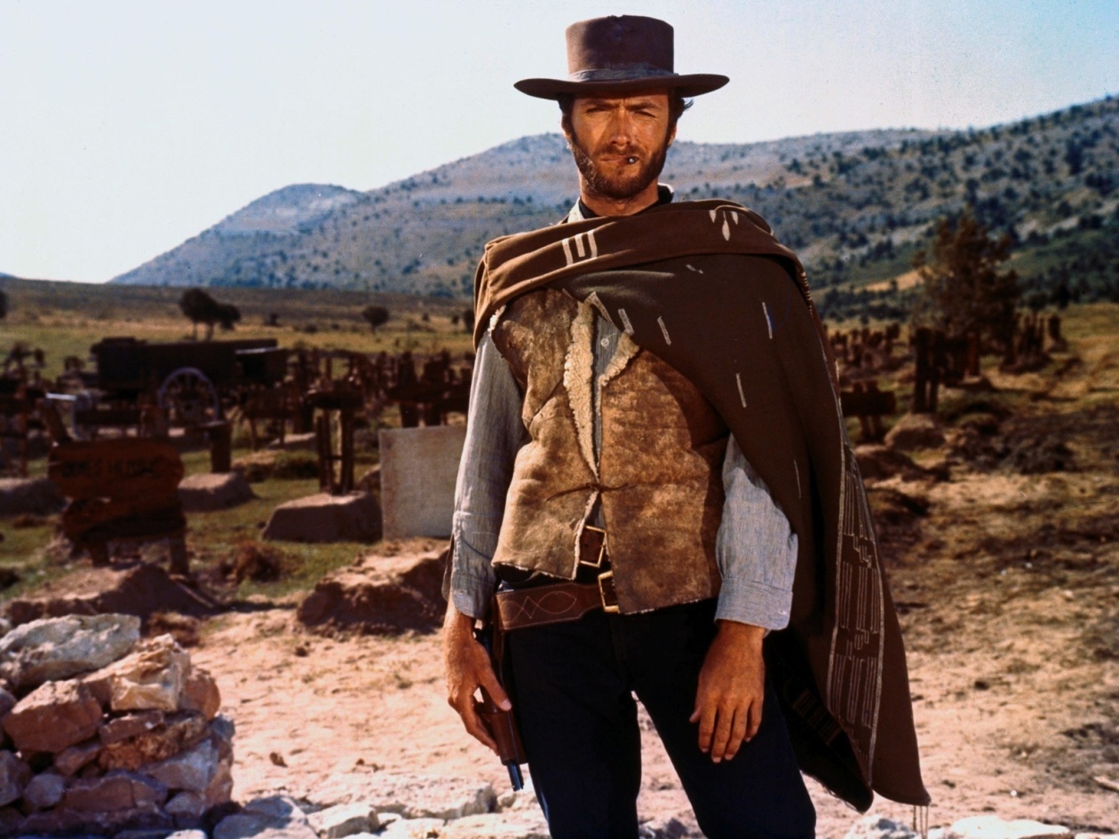 Clint Eastwood ficou famoso por trabalhar em inúmeros westerns.