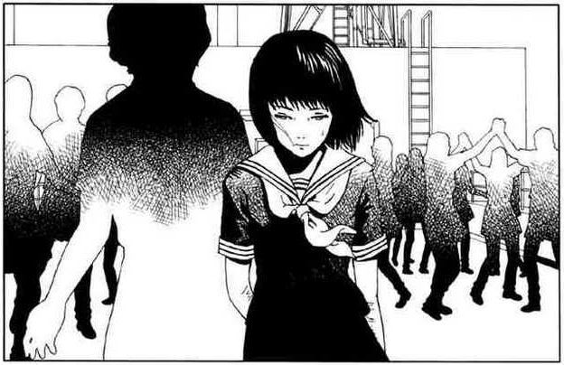 Quadro de Suicide Club com a personagem Saya em destaque