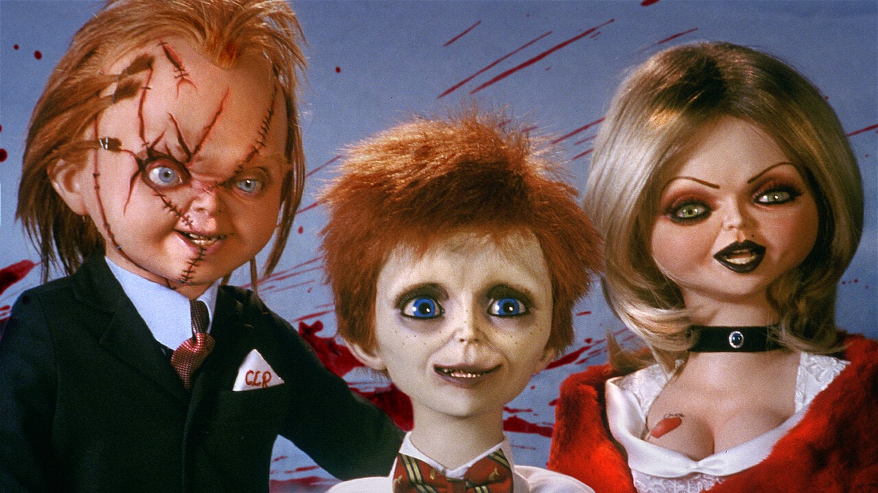 A família de bonecos: Chucky, Glen/Glenda e Tiffany