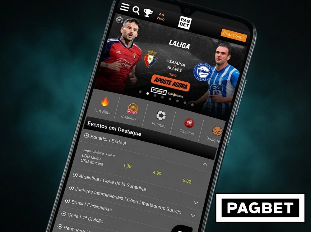 Imagem de um aplicativo de apostas esportivas com destaque para partidas de futebol da La Liga e eventos ao vivo. A interface mostra opções de apostas e eventos em destaque.